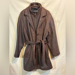 Wilson Brown Leather Trench